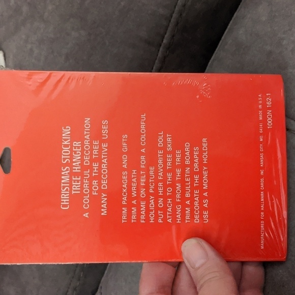 Vintage Hallmark Christmas Stocking Ornament Mini Sock Decor NOS Kitschy - Picture 2 of 2